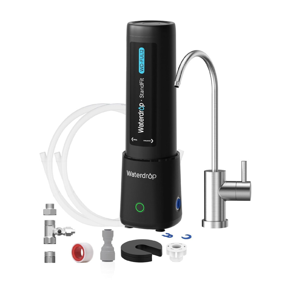 Waterdrop 10Ub Pro Under Sink Water Filter, No Drilling Required, Time Reminder, With Brushed Nickel Faucet, Reduces Lead, Chlorine, Bad Taste & Odor 5001097700908