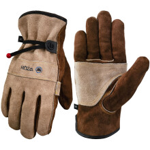 WZQH Leather Work Gloves for Men or Women. Large Glove for Gardening, Tig/Mig Welding, Construction, Chainsaw, Farm, Ranch etc. Cowhide, Soft Lined,