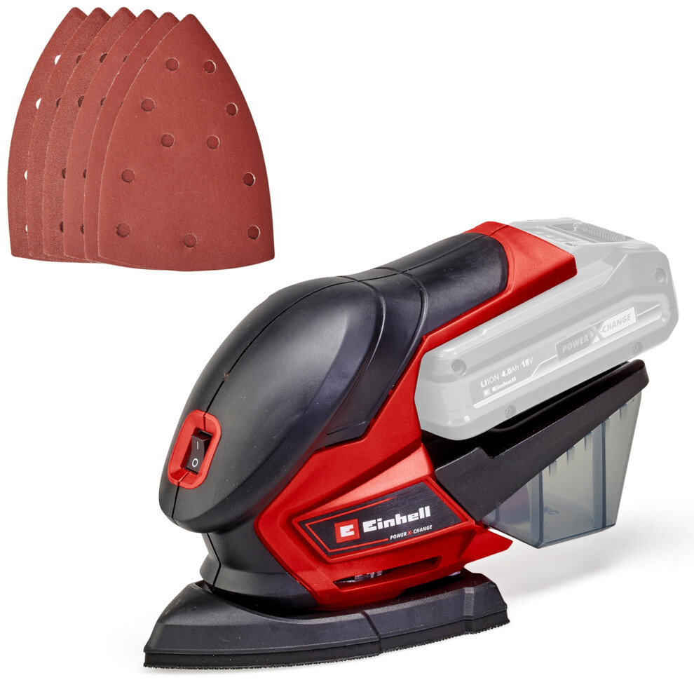 Photos - Sandpaper Einhell Cordless Detail Sander 18V Power X-Change. Hand-Held Sander, Electric Sander for Wood, Plaster and Metal, with Dust 