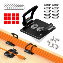 CableGenie [Made in the UK] 10-Pack Adjustable Elastic Self-Adhesive Cable Tidy Clips, Cable Management Organiser for Office, Home, Under Desk, Behin