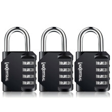 4 Digit Combination Padlock - Weatherproof Outdoor Lock for Gym Locker & School Locker, Heavy Duty Resettable Code Lock for Garage, Shed, Fence & Too