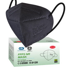 ctc connexions FFP2 Mask Black 20 Pack 5 Layers Protective Face Masks CE0598 Certification Filtration System ? 95% Disposable KN95 Masks Individually