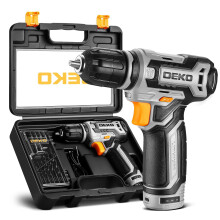 Cordless Drill?DEKOPRO 12V Power Battery Drill Set with Small Electric Drills and 3/8-inch Keyless Chuck with Portable Tool Set Gift Box (Grey)