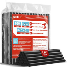 SHALL-100-pack Black Glue Sticks, 0.43in. x 8in.?11mm x 200mm?,for All-Temp Glue Guns, Multipurpose DIY Art, Craft Sealing, Restoration, Holiday Deco