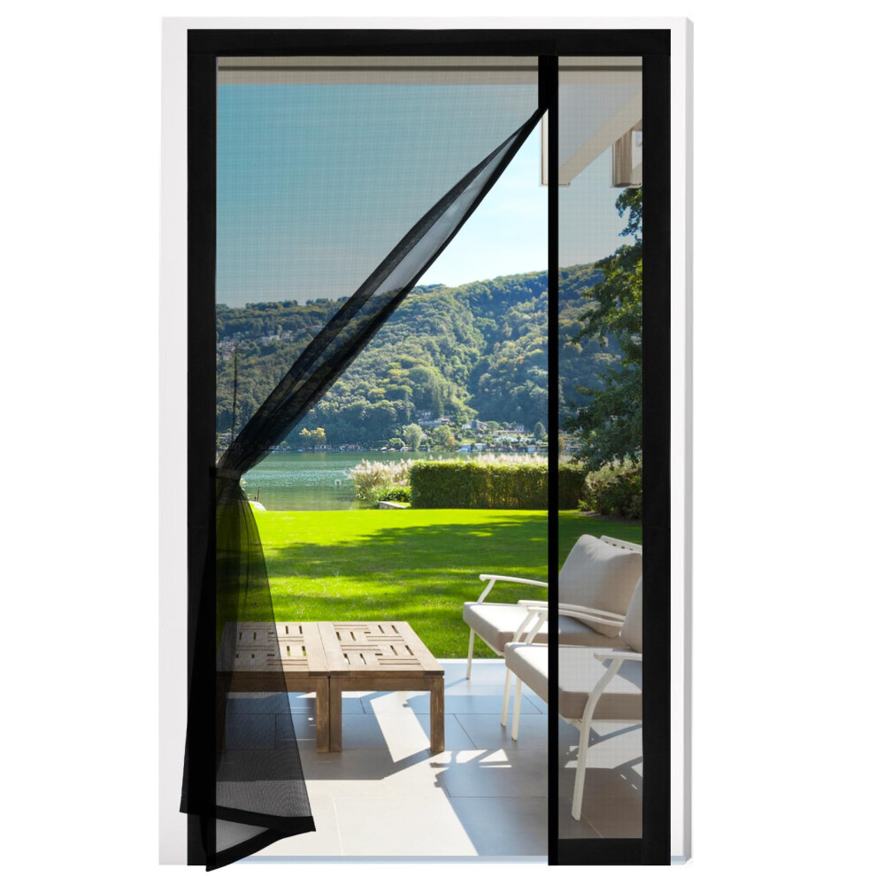 Fillis Magnetic Fly Screen For Doors 80X200cm, Side Opening Fiberglass Door Curtains Anti Mosquito Mesh With Full Frame Hook And Look, Keep Insects O 5001014964406