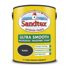 Sandtex masonry paint, 5 litres, ultra smooth brickwork, black