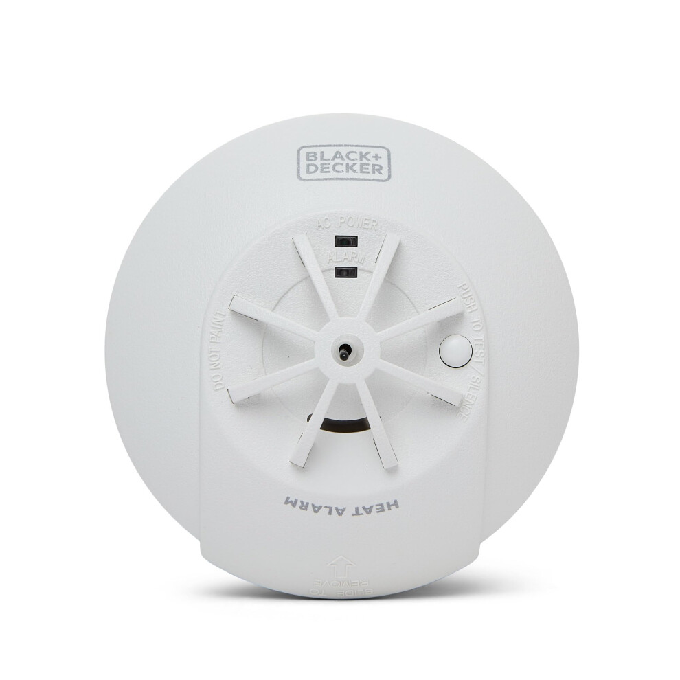 Black+Decker Kitchen Heat Alarm Mains Powered Interlinked With Battery Back Up. Interlinked Heat Detector For Home, Kitchen And Garage. Fast Fix Easy 5000931999522