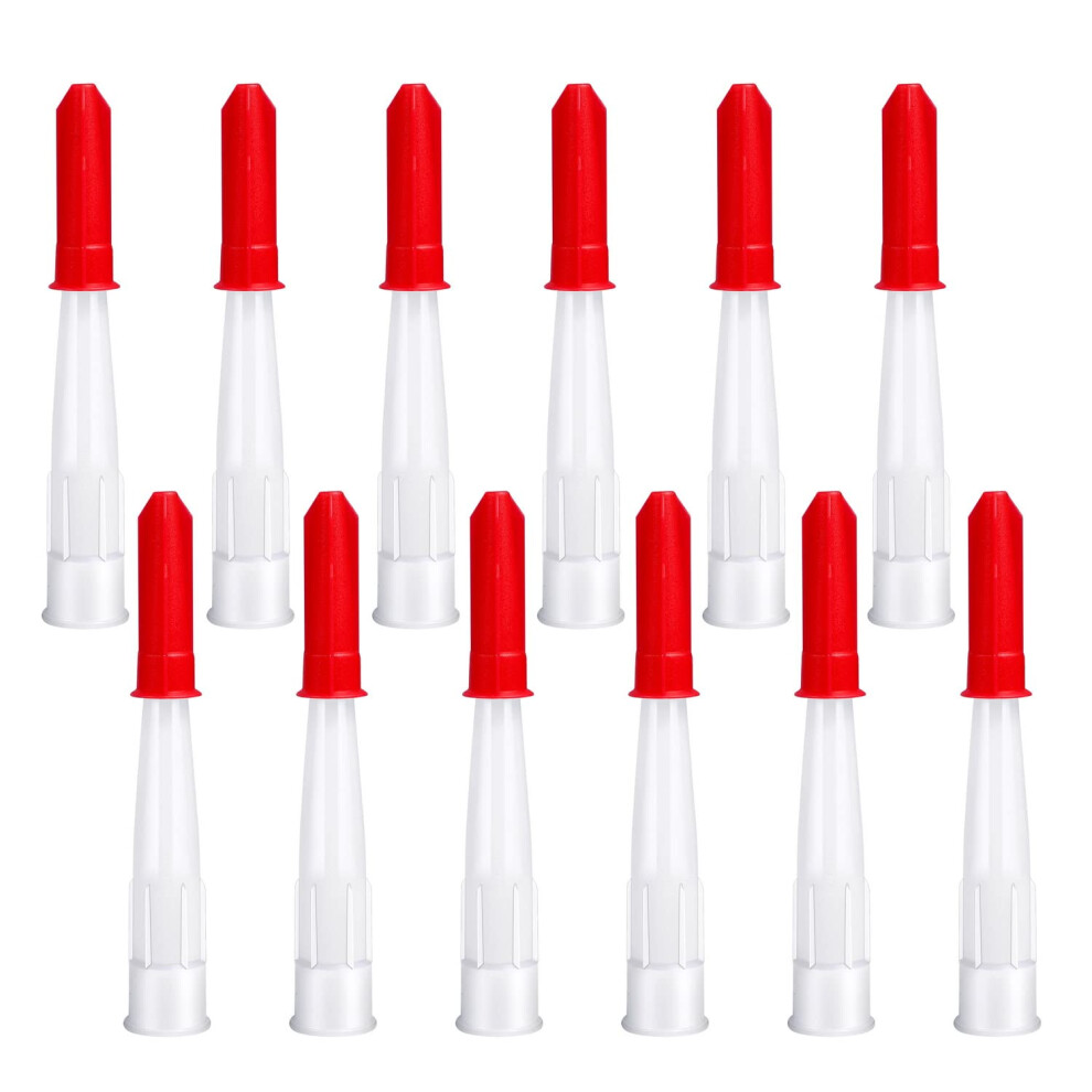 12 Pieces Spare Silicone Sealant Nozzles, Silicone Tube Nozzles Resealable Sealant Nozzle With 12 Pcs Red Caulk Cap Covers For Bathroom Kitchen Finis 5008967905609