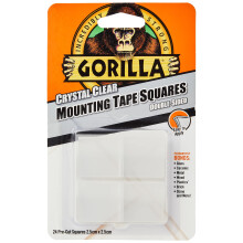Gorilla Mounting Tape Squares Crystal Clear (1 Pack)