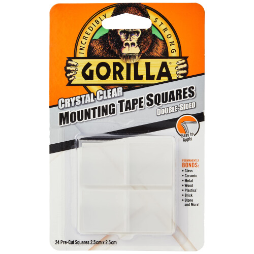 Gorilla Gorilla Mounting Tape Squares Crystal Clear (1 Pack)