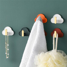 4 Pcs Hook Plastic Key Hooks Hat Hanger Punching-Free Hooks Bathroom Wall Hook Universal Tv Stand Purse Hangers C