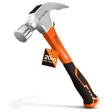DIY Doctor Heavy Duty Claw Hammer – 20oz Forged Steel with Non-Slip TPR Grip – 567g Straight Claw for Framing & Home Improvement – Fibreglass Sh