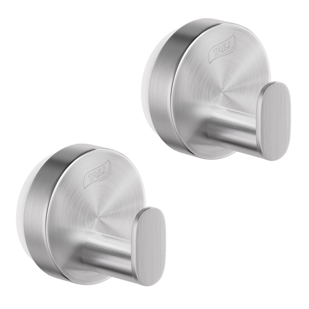 Taili Bathroom Towel Hooks With Vacuum Suction Cups 2 Pack No Drilling, Stainless Steel, Reusable Bathroom Suction Hooks Waterproof Heavy Duty Remova 5009250278899