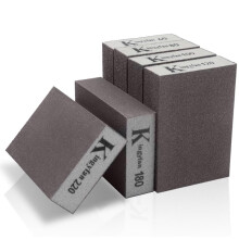 Sanding Block 6-Pack Sanding Sponges with 6 Grits(60/100/120/150/180) Coarse/Medium/Fine/Superfine, Reusable Wet and Dry Dual-use Abrasive Sanding Pa