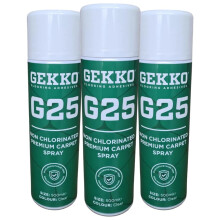 Gekko Carpet Fabric Spray Adhesive 3x500ml | Non-Chlorinated, Low Odour, Fast Drying Clear Contact Adhesive For Carpets Fabric | Heavy Duty Spray Glu