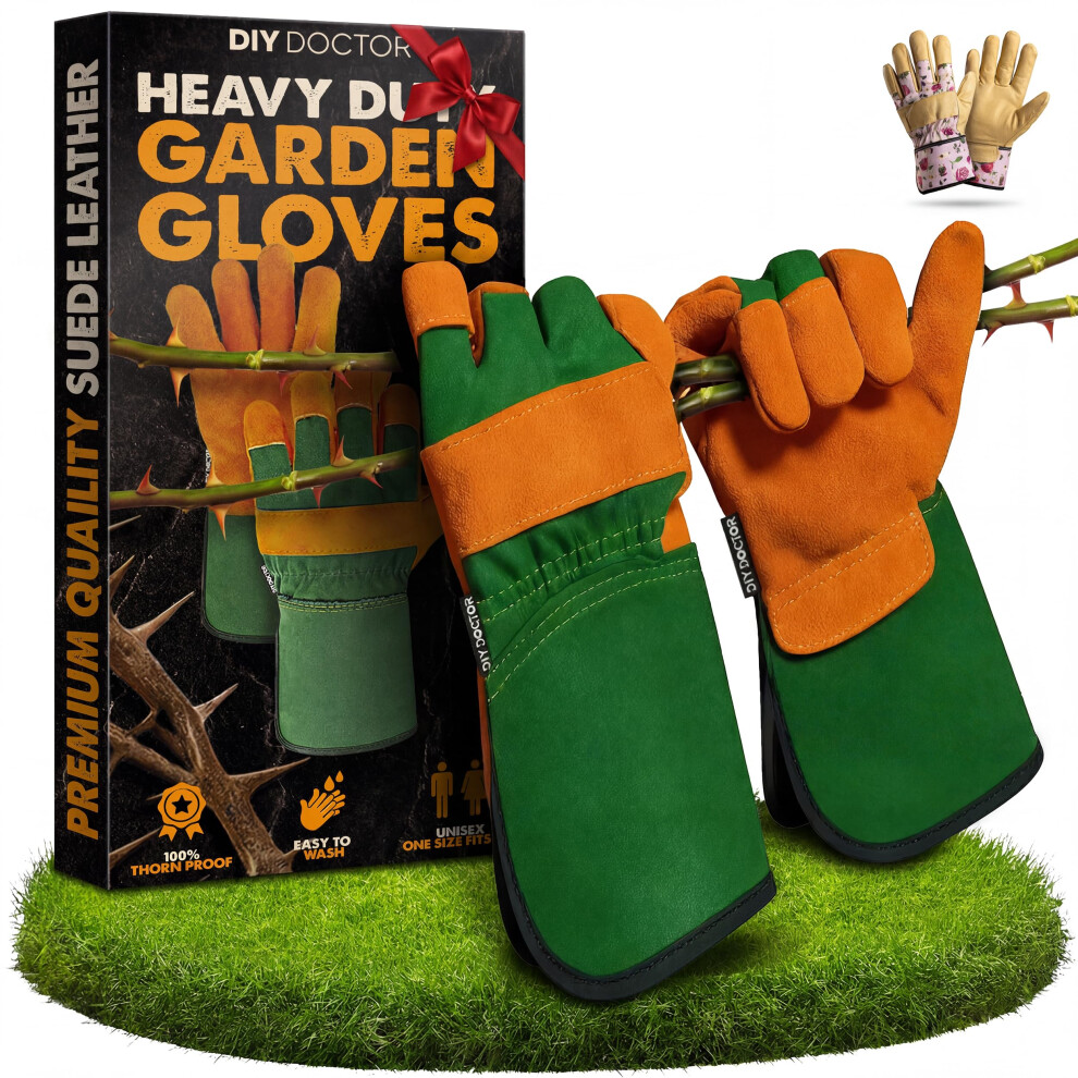 Photos - Surveillance Camera DIY Doctor Heavy Duty Gardening Gloves for Men, Thorn Proof Leather Garden Work Gloves, One Size Fits Most Unisex - (1 Pair)
