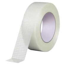 Fantasyon 1 Inch Wide Long Extra Strong Cross weave Reinforced Tape, Transparent Bi-Directional Filament Strapping Tape, Heavy Duty Anti Crack Water