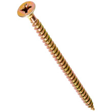 ForgeFix Multi-Purpose Single Thread Screws | 5.0 x 80mm | Zinc Yellow Passivated | Box 100