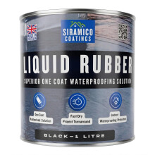 Siramico Coatings Liquid Rubber Roof Coating | Instant Leak Seal Technology I Quick Drying, One Coat Waterproofing Sealant | Black, Grey & Clear (Bla