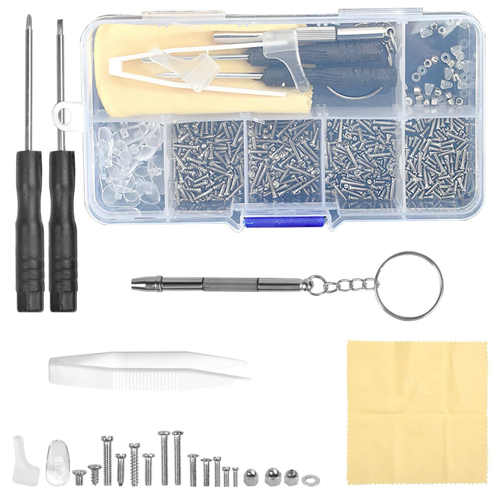 Briteco 500 Pcs Eyeglass Repair Tool Set, Glasses Repair Kit With Screws, Nose Pads, Screwdriver, And Tweezers - Complete Eyewear Fixing Kit 5005504884823
