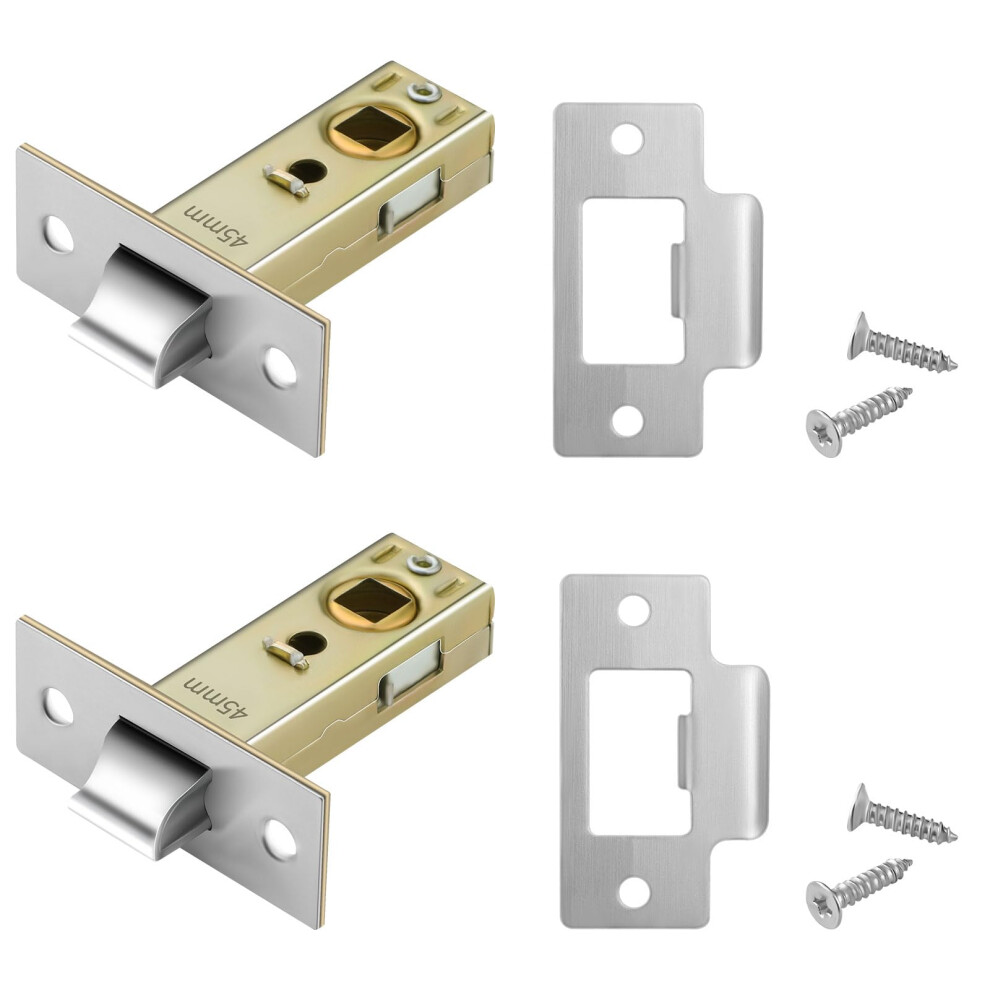 Pimoys 2 Set 45Mm Tubular Latch, Internal Door Lock Mortice Latch Polished Door Latch For Sprung Lever Door Handles 5003588908466