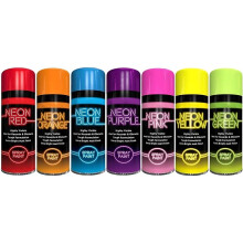 ZOPPER 7 x Neon Spray Paint Graffiti 200ml DIY Extra Bright Assorted Colours Creative Art Fluorescent Paint Blue Green Orange Pink Yellow Red Purple
