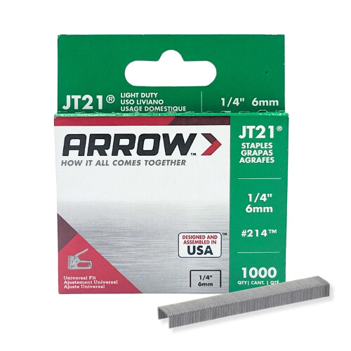 Arrow Arrow Staples Jt21 Box 1000 - 1/4 in