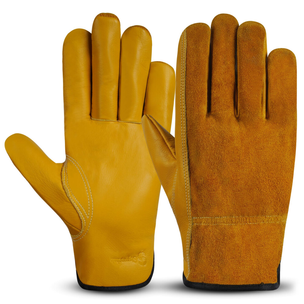 Pure Sharp Thorn Proof Gardening Gloves For Men & Women Â Cowhide Leather Rose Pruning & Cactus Gloves, Breathable Heavy Duty Garden Gloves With Str 5006780764359