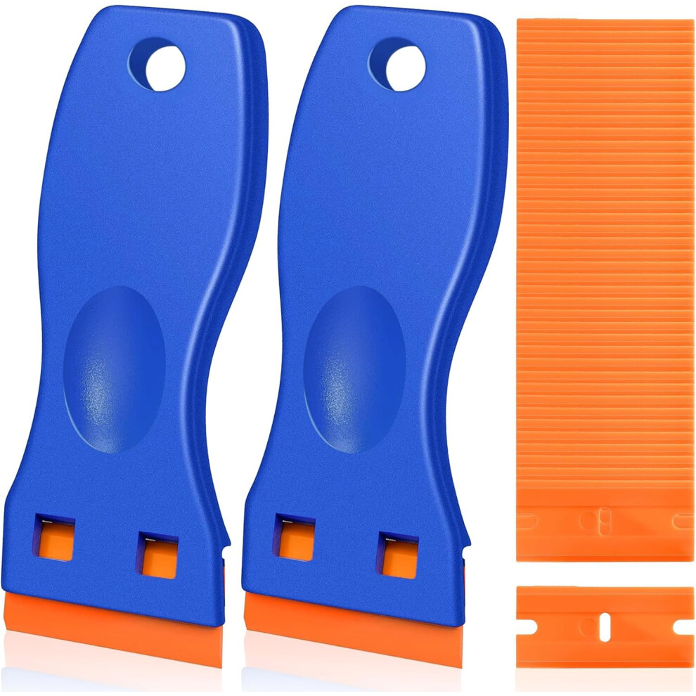 2Pcs Plastic Scraper With 100 Plastic Blades, Multipurpose Plastic Scraper Non-Scratch Scraper Tool Kits For Cleaning Labels And Decals 5001684462288