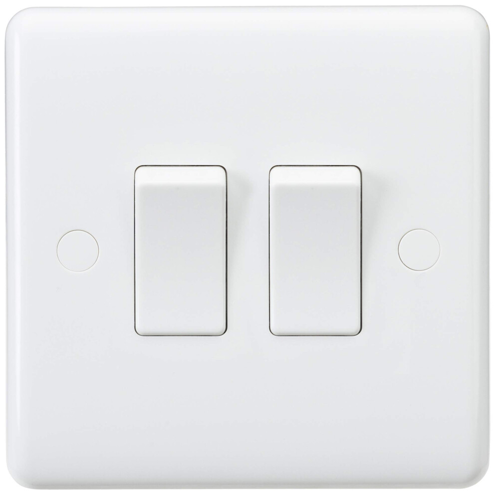 Photos - Other Electrical Equipment Knightsbridge CU3000 Curved Edge 10 A 2 Gang 2 Way Switch, 230 V, White