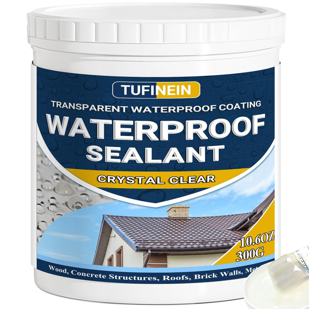 Liquid Waterproof Sealant Clear, Tufinein Invisible Anti-Leaking Sealant Agent, Transparent Waterproof Coating Water-Based Indoor & Outdoor Roofs, Wa 5005128144327