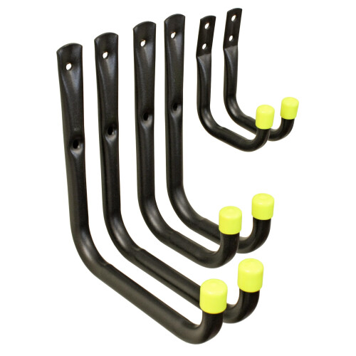 keypak Universal Heavy Duty Garage Storage Hooks Set, 30kg Load Capacity per Hook (6 Pack)