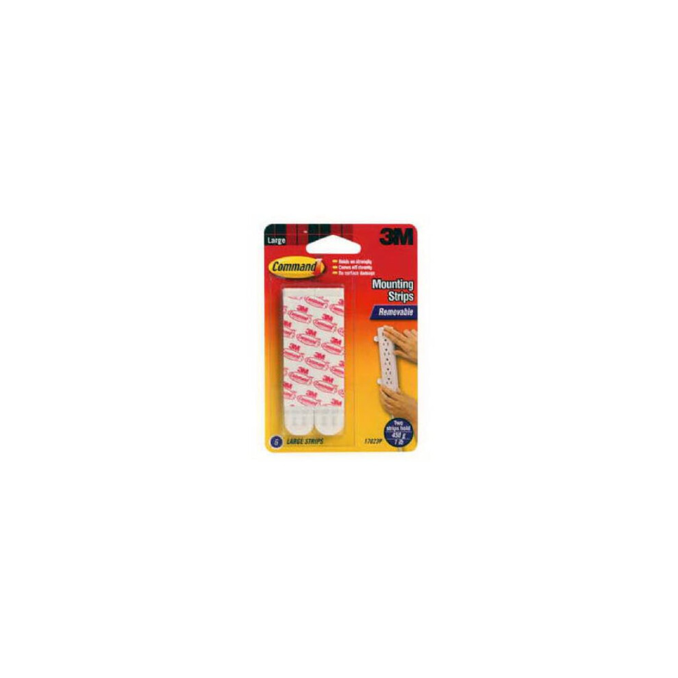 Command Large Adhesive And Mounting Refill Strips, 8 Strips - Damage Free Hanging - Holds Up To 4.4 Kg 5007927560698