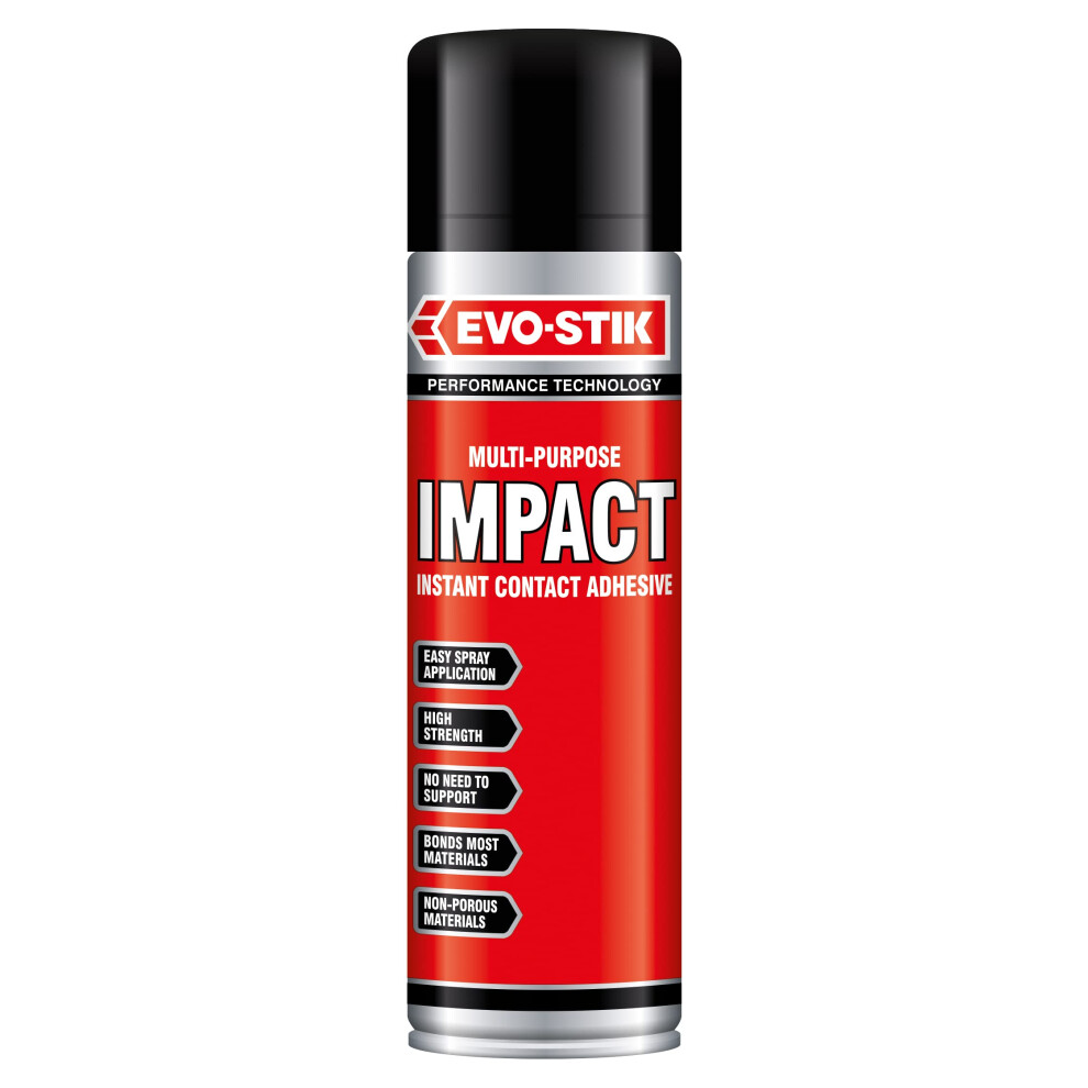 Evo-Stik Impact Adhesive Spray 200Ml - Bonds Immediately On Contact - High Shear Strength 5007124933684