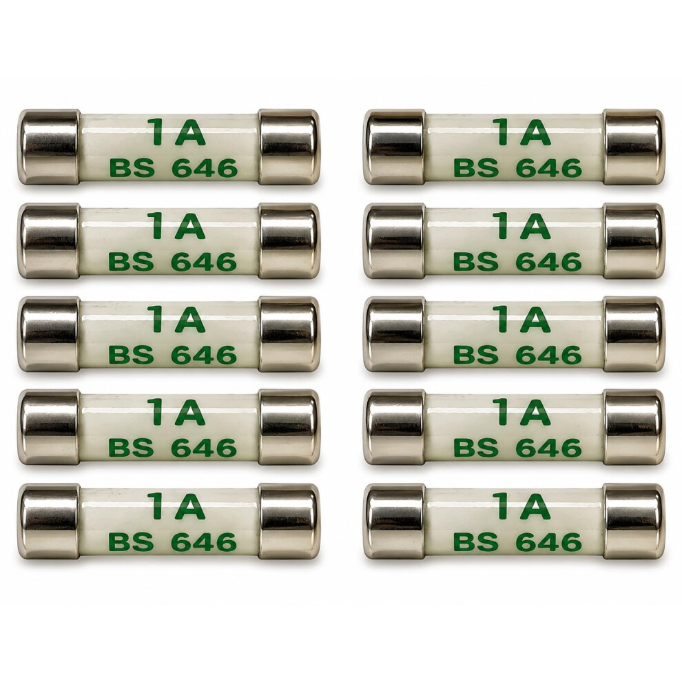 Nartel 10 X 1 Amp Shaver Fuses Bs646 1Amp Mini Fuse 20Mm X 5Mm 5005773479430