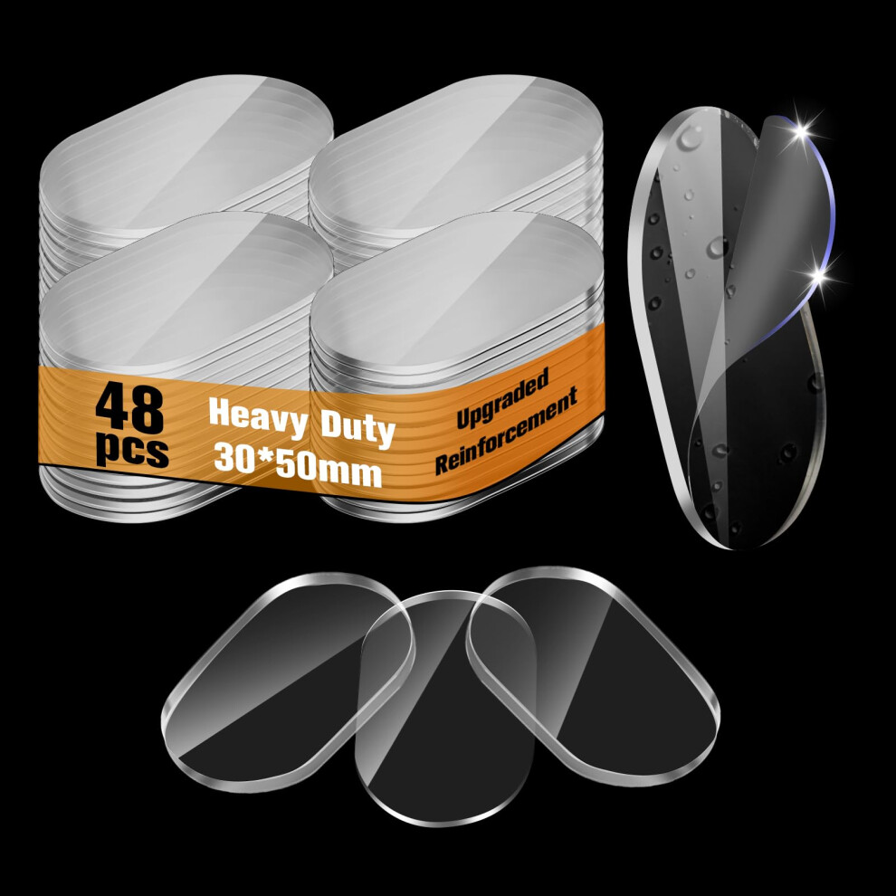Monsensiy 48Pcs Nano Double Sided Adhesive Pads,Waterproof No Damage Removable Heavy Duty Mounting Tapes,Clear Residue-Free Strong Sticky Pads For Wa 5007472843048