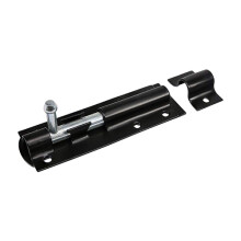 TIMCO Straight Tower Bolt - Black - 4" - Great for securing Flush Fitting Gates and shed Doors in a Closed Position, Adding Increased Security - One