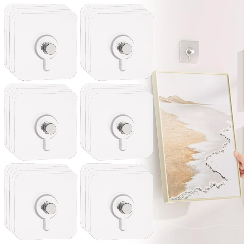Aselected 50Pcs Self Adhesive Picture Hooks, Sticky Picture Hook Heavy Duty Sticky Hooks For Hanging, Adhesive Hook No Nails For Living Room, Bedroom 5005467793316