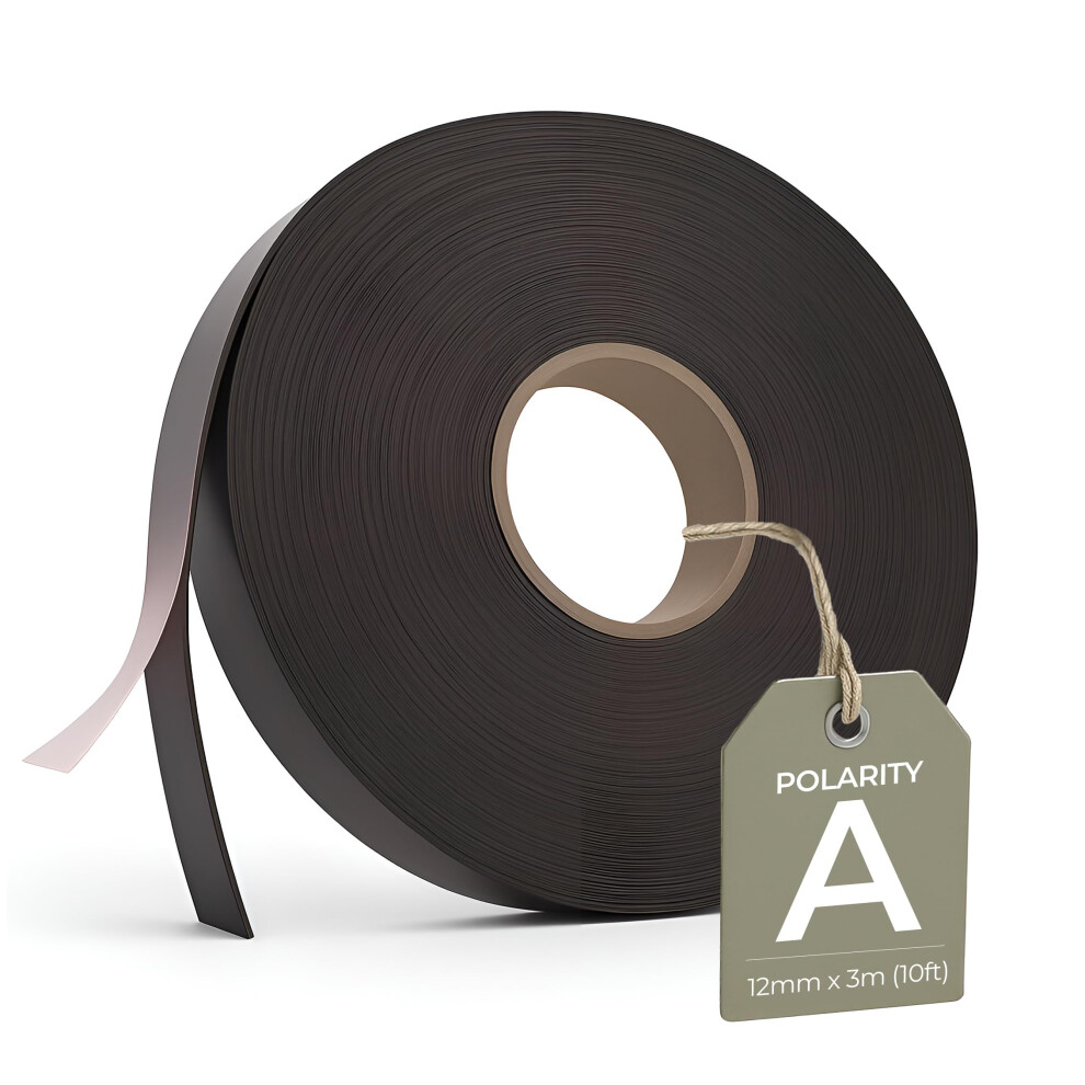 Self Adhesive Magnetic Tape - 12Mm X 3M Magnetic Strip - Cut To Size, Strong Sticky Backing - Magnet Strips For Crafts, Fridge Magnets, Whiteboards & 5005686670245