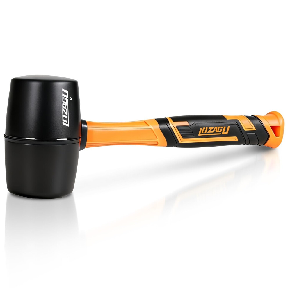 Lozagu 24Oz/650G Rubber Mallet Hammer, Fiberglass Handle, Rubber Mallet For Flooring, Tent Stakes, Woodworking, Camping, Soft Blow Tasks Without Dama 5008163417135