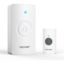 TECKNET Wireless Doorbell, Waterproof Doorbell Battery-Operated Cordless Door Chime Kit with up to 400 M Wireless Range, 5-Level Volume & 60 Chimes w