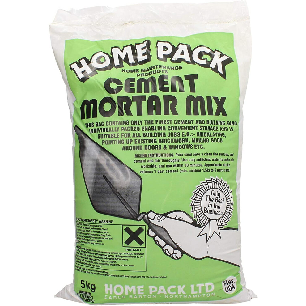 Home Pack Mortar Mix Cement And Sand Ready To Use Ideal For Bricklaying Pointing And Rendering Building Suitable For Internal & External (5) 5000750300875