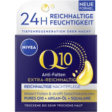 NIVEA Q10 Anti-Wrinkle Extra-Rich Night Cream 50 ml - Nourishing Cream with Q10 and Argan Oil