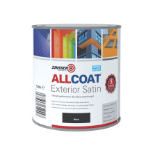 Zinsser ZINACEBK1L All Coat Exterior Satin, Black - 1 Litre