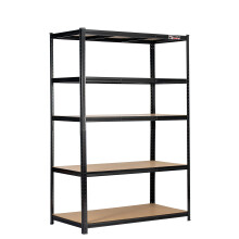 Rhino Racking – 5 Tier Heavy Duty Garage Shelving Unit – 200kg Load Weight Per Shelf – 1000kg Per Unit – 180x120x60cm - Black Adjustable Shelv