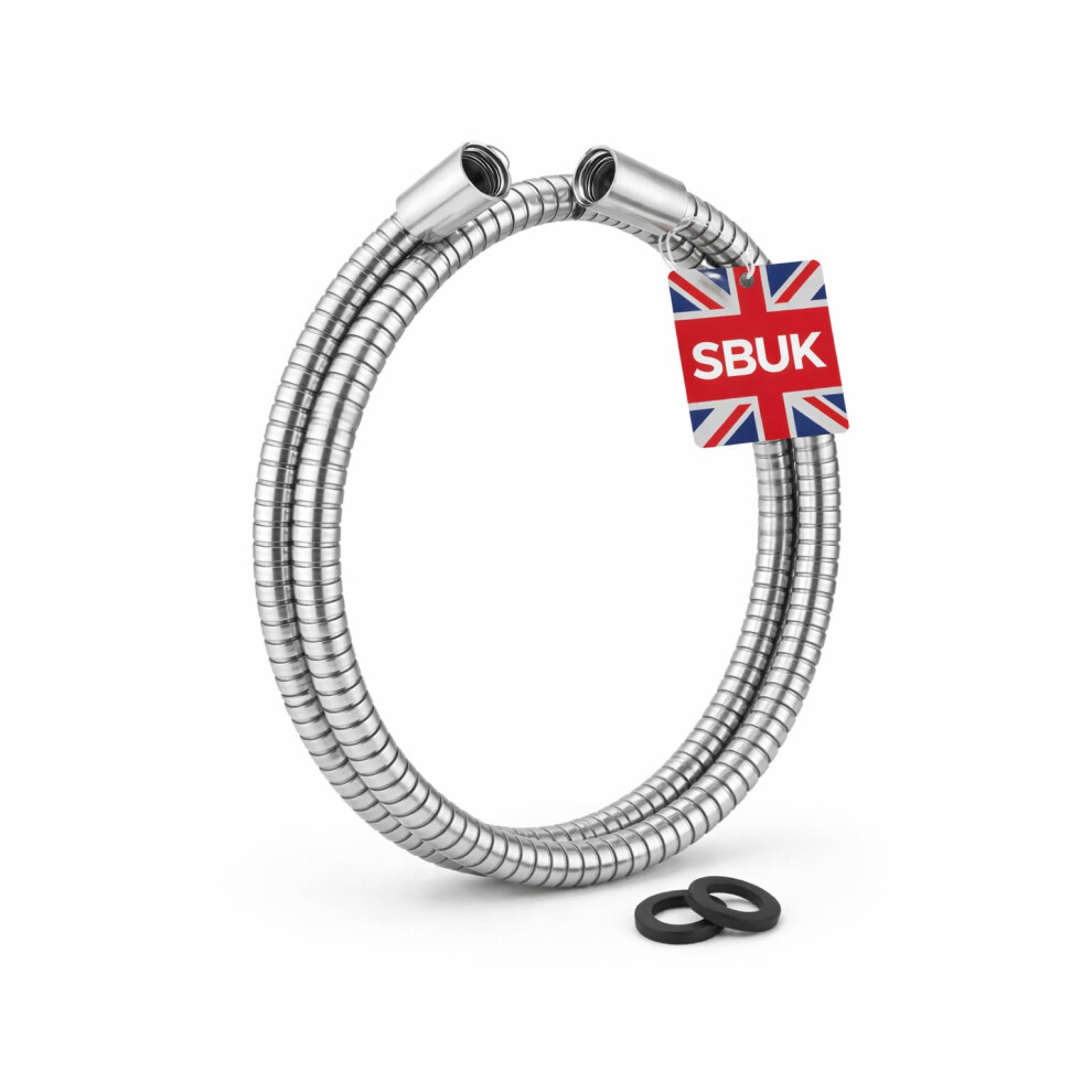 Sbuk Chrome Shower Hose 1.75M Â Anti-Kink Stainless Steel High Pressure Replacement With Universal Standard Fittings - 11Mm Cone Â Leakproof & Dur 5000331466815