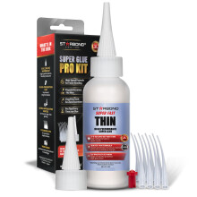 Starbond Super Fast Thin CA Glue – Super Glue Pro Kit with Precision Microtips Anti-Clog Cap & Extra Nozzles – Premium Cyanoacrylate Adhesive for