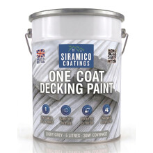 SIRAMICO COATINGS One Coat Anti-Slip Decking Paint | 5 Litres | 7 Luxury Colours I Mould & UV Resistant Formula | White - Grey - Sage Green - Black -