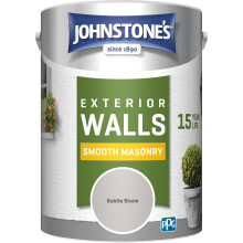 Johnstone’s – Exterior Smooth Masonry Paint – Subtle Stone – Up to 15 Years Protection – Weather & Dirt Resistant – 60m² Coverage Per Tin