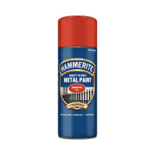 Hammerite Spray Paint for Metal. Direct to Rust Exterior Red Metal Paint, Smooth Finish. Corrosion Resistant Red Gloss Paint and Rust Remover, 8 Year